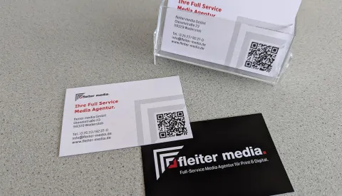 Visitenkarten drucken bei fleiter media in Wadersloh und Lippstadt