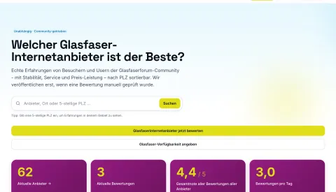 Glasfaseranbieter.de - Bewertungsplattform